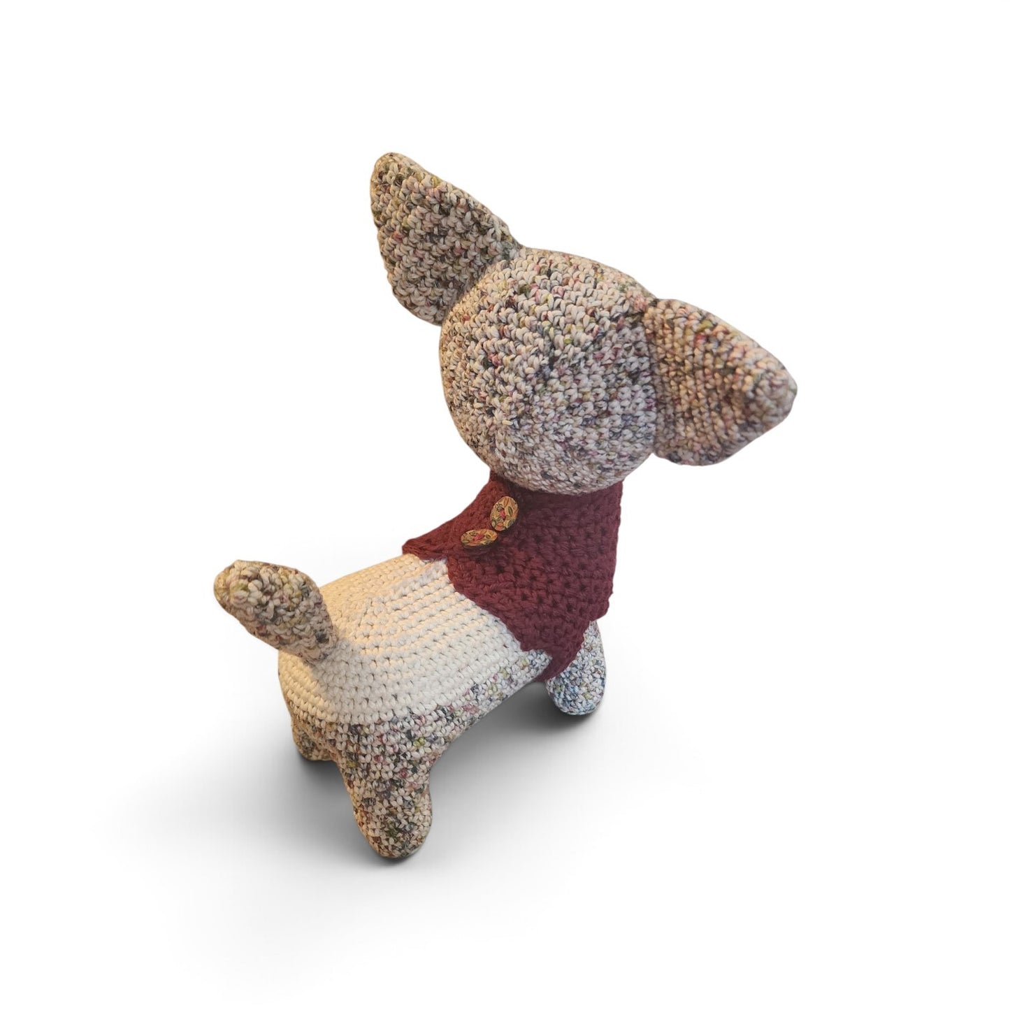 Adorable Crochet Chihuahua Handmade Two-Color Stuffed Dog