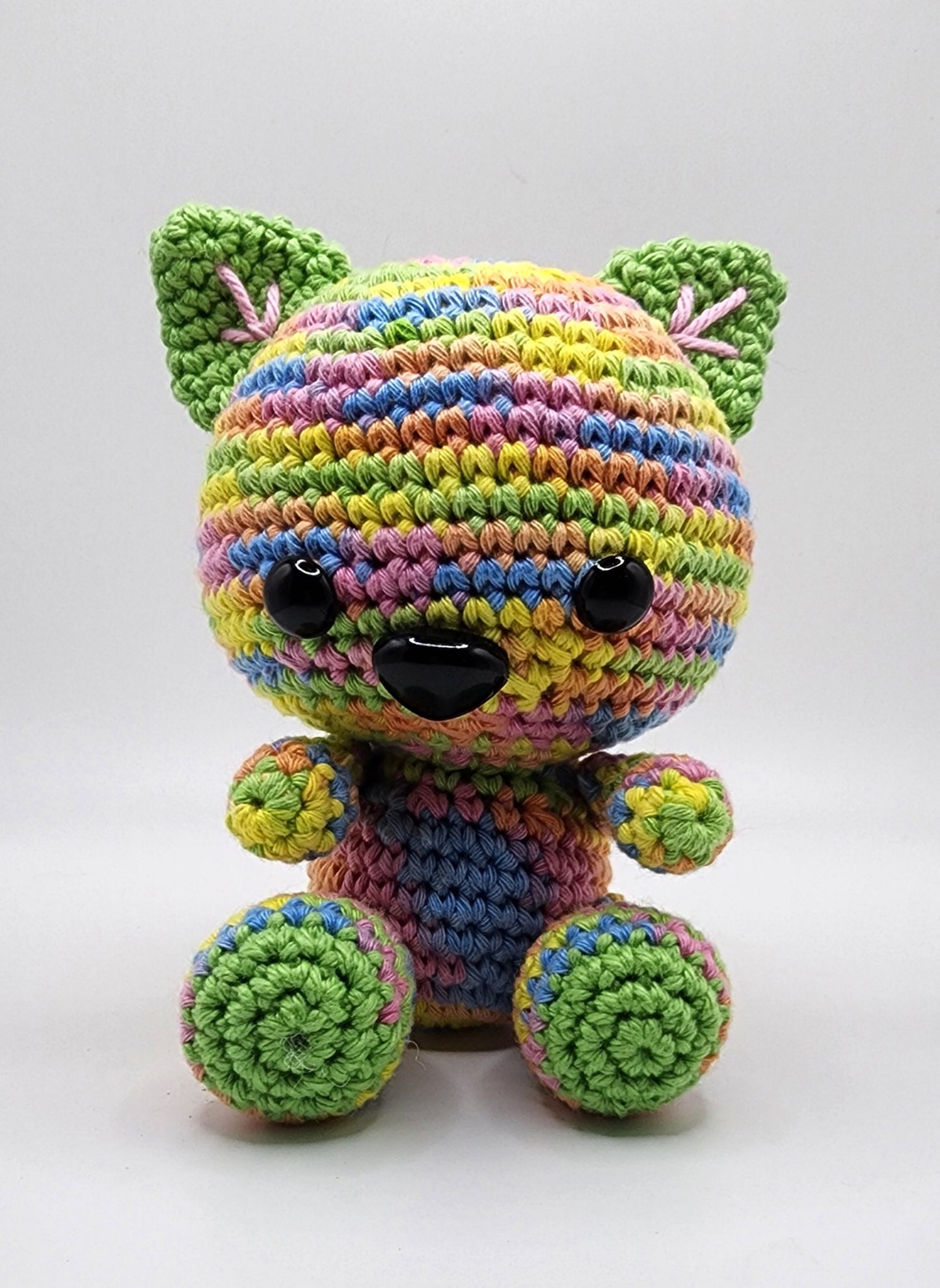 Kitty Cat Rainbow Crocheted Amigurumi Animal Character