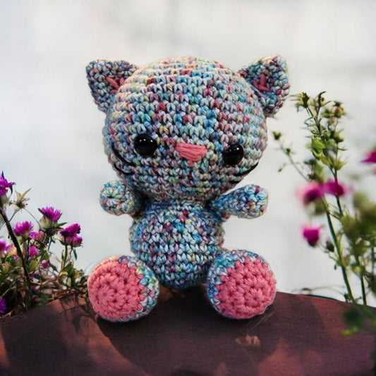 Cozy Crochet Kitty Teal Splash