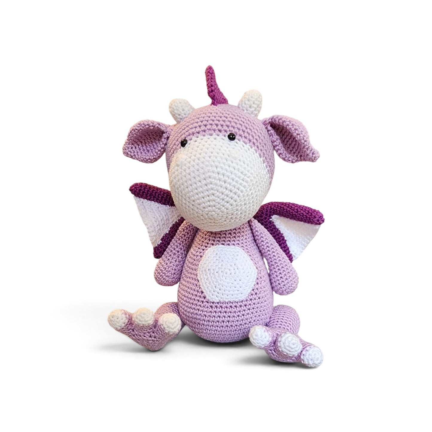Happy Little Crochet Dragon in Purple Shades