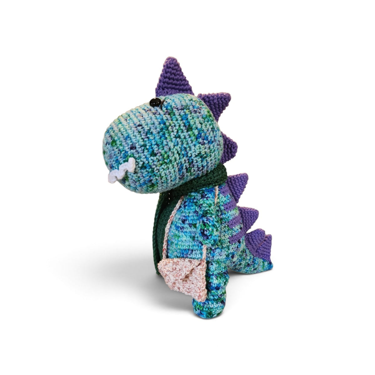 Handsome Traveling Dinosaur in Blue and Violet
