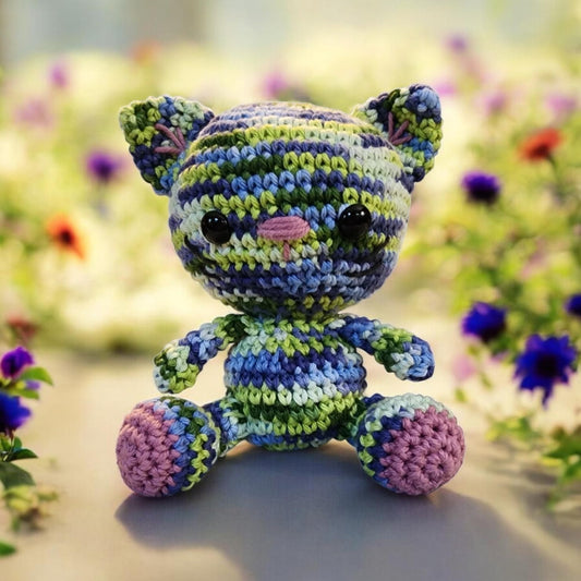 Cozy Crochet Kitty Blue Green