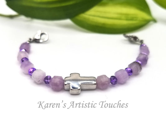 Violet Jade Gemstone Medical ID Alert Bracelet: Elegant Medical Alert Jewelry for Special Occasions