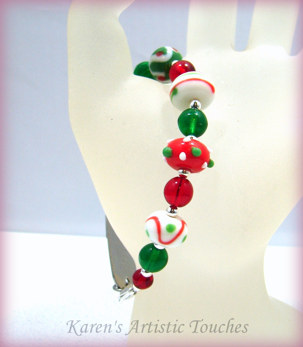 Festive Christmas Red and Green Medical ID Replacement Bracelet: Holiday-Themed Medical Alert Jewelry